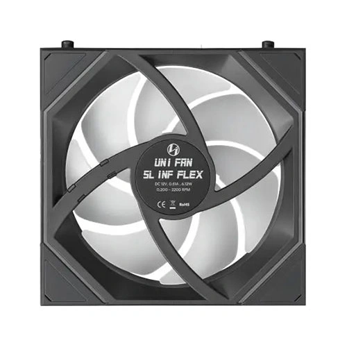 Lian Li UNI Fan SL-INF Flex Wireless ARGB 120mm Reverse Blade Cabinet Fan, Triple Pack